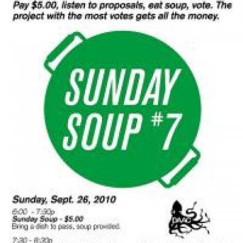 Green pot with text "Sunday Soup #7"